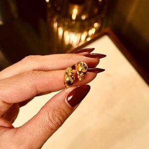 Alexander McQueen twin skull crystal ring